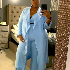 3pc Pants Set in baby blue size 3x